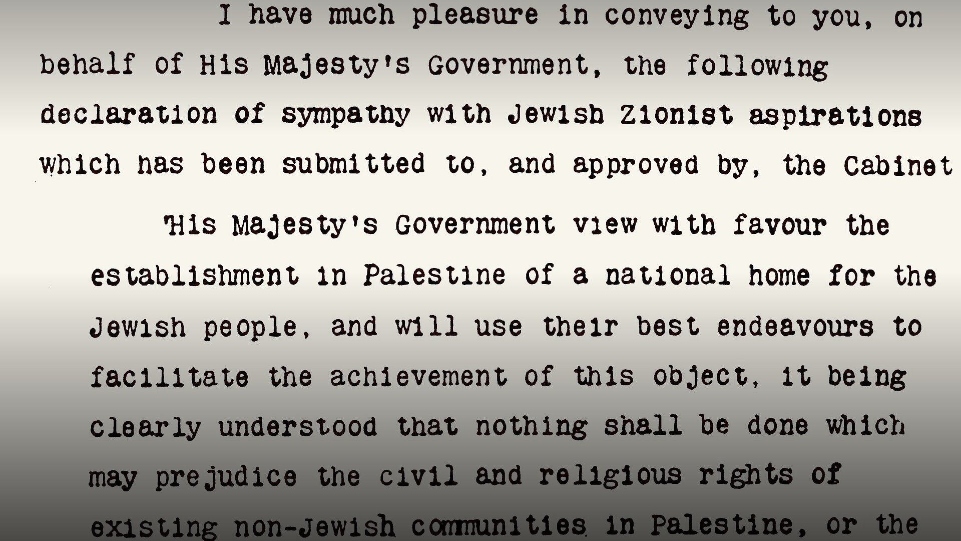 Britain Issues Balfour Declaration Supporting Jewish Homeland